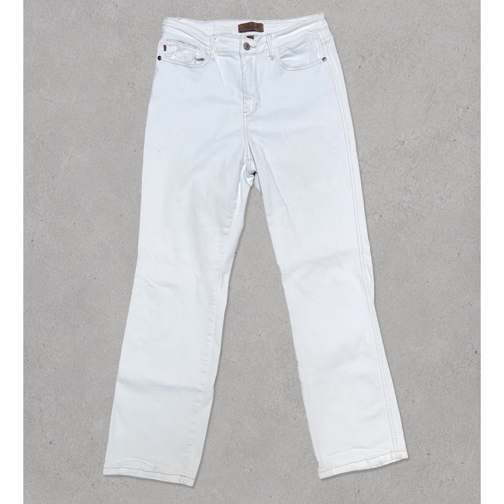 Judy Blue White Straight Leg Stretch Jeans Women's Size 9/29 High Rise Denim